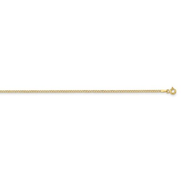 1.8mm 14k Yellow Gold Hollow Curb Chain Necklace, 16 Inch - Picture 2 of 5